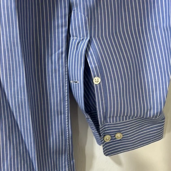 RALPH LAUREN MENS BLUE PINSTRIPE BUTTON DOWN SHIRT YARMOUTH Sz 16 1/2 - Picture 6 of 11